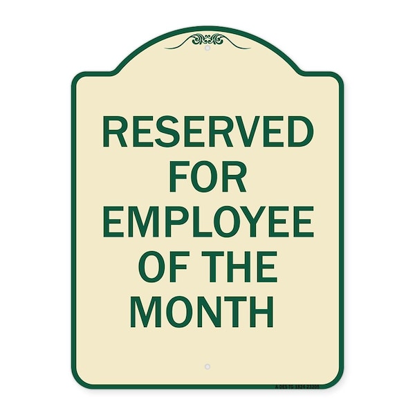 Reserved for Employee of the Month Heavy-Gauge Aluminum Architectural Sign, 24" x 18", TG-1824-23205